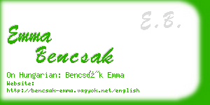 emma bencsak business card